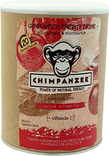 Chimpanzee Gunpowder Energy Drink á 600 g Wildkirsche (VE 1/Preis pro Dose) Ernährung, rot, Standardgröße von CHIMPANZEE