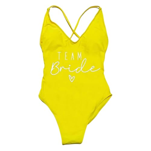 CHJING Badeanzug Damen EIN Stück Badeanzug Frauen Team Braut Bikini Sommerbadeanzug Plus Größe Strandwege Junggesellenpartei-1-L von CHJING