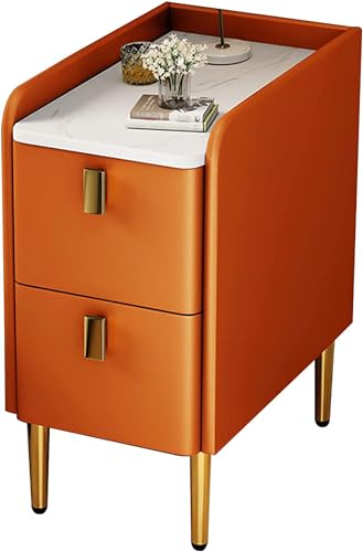 CHJJZXBF Beistelltisch, moderner, minimalistischer Schlafzimmer-Nachttisch, Leichter, luxuriöser Mini-Couchtisch, hellgrau, 30 x 45 x 50 cm,30 * 40 * 50cm,Orange von CHJJZXBF