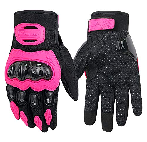 CHQQQ Motorradhandschuhe Vier-Jahreszeiten-Anti-Rutsch-Handschuhe Für Männer Und Frauen Können Bildschirm Berühren,Pink-M von CHQQQ