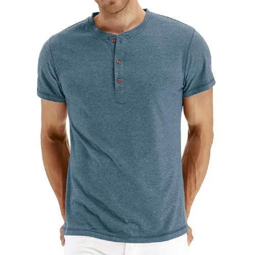 CHQS T Shirt Herren Fashion Design Slim Fit T-Shirts Männliche Tops T-Shirts Kurzarm T-Shirt Für Männer-hellblau-us XL von CHQS