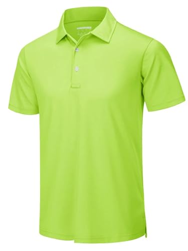 CHQS T Shirt Herren Sommer Casual T-Shirts Herren Kurzarm Shirts Button Down Work Hemden Tee Sportpullover-gelbgrün-cn 2XL (us L) von CHQS