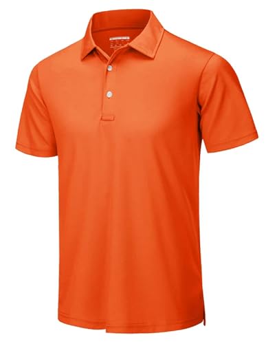 CHQS T Shirt Herren Sommer Casual T-Shirts Herren Kurzarm Shirts Button Down Work Hemden Tee Sportpullover-orange-cn 2XL (us L) von CHQS