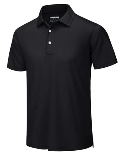 CHQS T Shirt Herren Sommer Casual T-Shirts Herren Kurzarm Shirts Button Down Work Hemden Tee Sportpullover-schwarz-cn XL (us M) von CHQS
