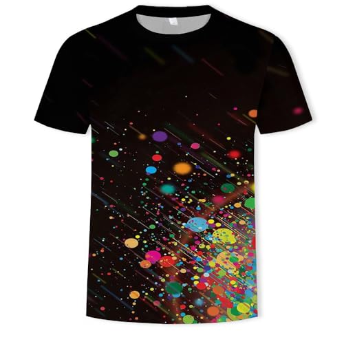 CHSLO Herren 3D Druck T-Shirt Sommer-Graffiti-Malerei, Unisex, 3D-Digitaldruck, Kurzärmeliges Herren-T-Shirt Mit Rundhalsausschnitt, Schnell Trocknendes Sweatshirt von CHSLO