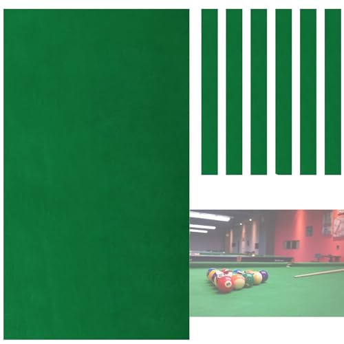 Professioneller Billardtischfilz, Passend For Standard-7/8/9-Fuß-Tische, Snooker-Indoor-Billard-Billard-Tischdeckenzubehör Mit Kissenstoffstreifen, 3 Farben Zur Auswahl ( Color : Green , Size : 9.8ft von CHSUFBTY