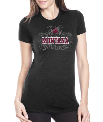 NCAA Montana Grizzlies Damen Prius2 Long Body Classic T-Shirt (Schwarz, Größe S) von CI Sport