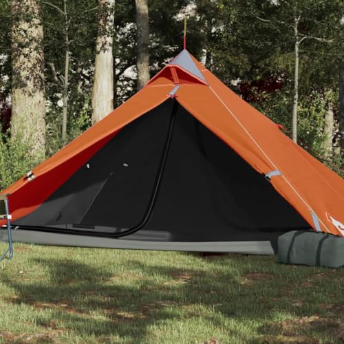 Campingzelt 1 Person Grau & Orange 255x153x130 cm 185T TAFT, CIADAZ Caming Zelt, Camping Markise Zelt, Camping Tents, Camping-Zelt - 94385 von CIADAZ