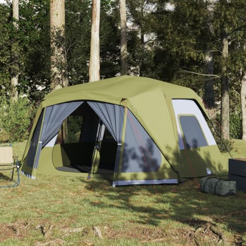 Campingzelt 10 Personen Grün 443x437x229 cm, CIADAZ Caming Zelt, Camping Markise Zelt, Camping Tents, Camping-Zelt - 94289 von CIADAZ