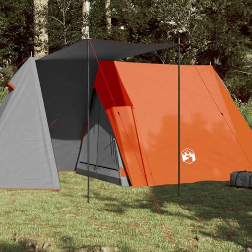 Campingzelt 3 Personen Grau & Orange 465x220x170 cm 185T TAFT, CIADAZ Caming Zelt, Camping Markise Zelt, Camping Tents, Camping-Zelt - 94367 von CIADAZ