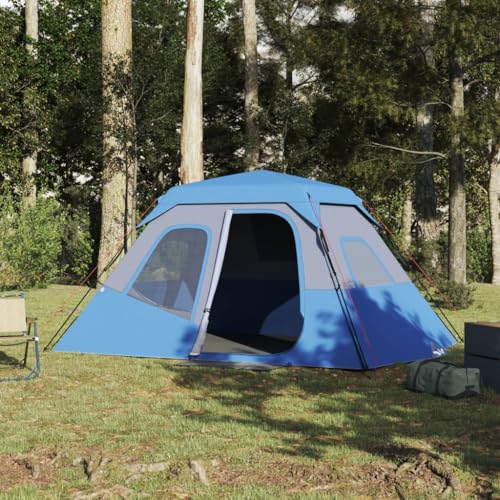 Campingzelt 6 Personen Blau 344x282x192 cm, CIADAZ Caming Zelt, Camping Markise Zelt, Camping Tents, Camping-Zelt - 94296 von CIADAZ