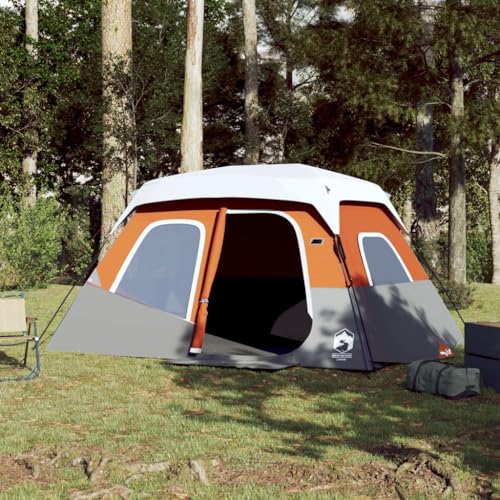 Campingzelt mit Grau und Orange 344x282x212 cm, CIADAZ Caming Zelt, Camping Markise Zelt, Camping Tents, Camping-Zelt - 94309 von CIADAZ