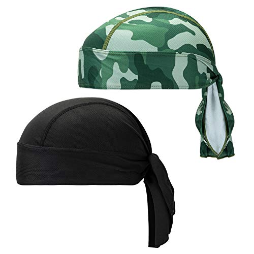 CICMOD Bandana Cap Sport Outdoor Kopftuch Hat Mens Womens Atmungsaktive Kappe Fahrrad Kopfbedeckung Piraten Kopftuch Bandana 2 Pack 