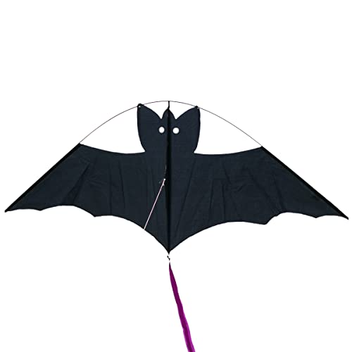 CIM Fledermaus Drachen - Big Bat Black - Einleiner Drachen für Kinder ab 3 Jahren - 95 x 38cm - inklusiv Drachenschnur und langem Drachenschwanz von CIM