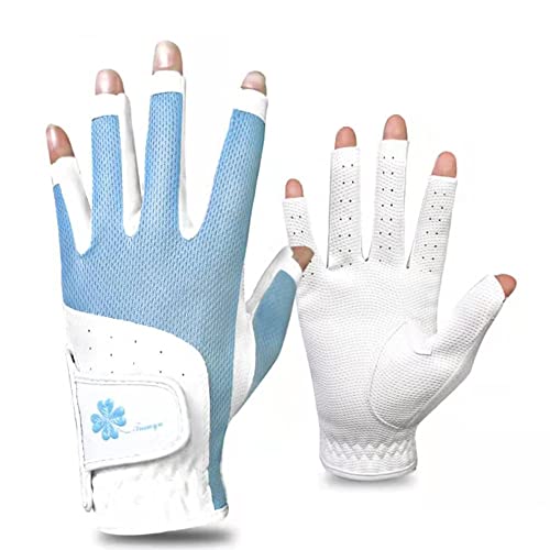 Golfhandschuhe für Erwachsene, atmungsaktiv, fingerlos, für Damen, elastisches Lycra-Gewebe, ein Paar linke und rechte Hände -18-21 von CINGHI LUSSO