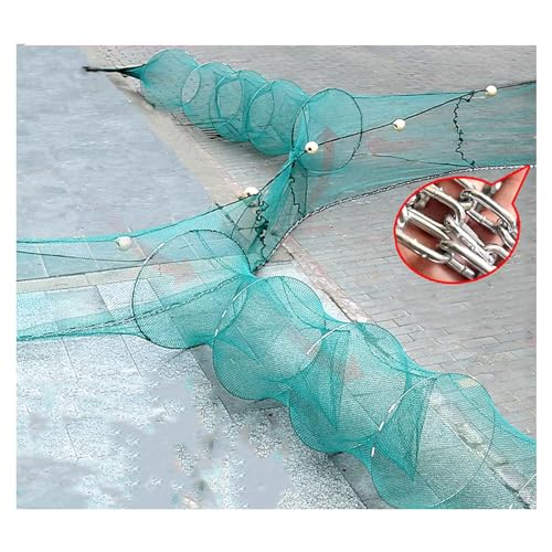 Minnow Trap Reverse Double Entrance Shrimp Net Crawfish Trap with Iron Chains and Floating Balls Foldable Large Entrance Lobster, Crab,Fish Trap 1 * 10 * 4M von CINGHI LUSSO