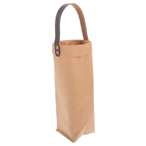 CIYODO Hochwertige Wein geschenktüte aus Waschbarem Kraftpapier Wiederverwendbarer Hand weinbeutel mit Stabilem Tragegriff Robust und Schmutzabweisend als Weinflaschen Geschenkverpackung von CIYODO