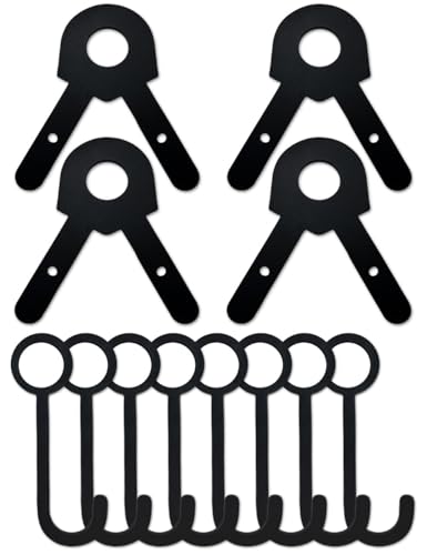 AR500 Stahl-Zielaufhänger und Gong-Zielscheiben, Kombi-Pack, CJEMIX Gong-Ziel-Aufhängeset (8 Haken und 4 Halterungen) von CJEMIX
