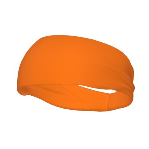 Orangefarbenes einfarbiges feuchtigkeitsableitendes Workout-Stirnband, Schweißband, Sport-Stirnband für Laufen, Radfahren, Basketball, Yoga, Fitness, Workout, dehnbar, Unisex-Hirband von CKCICSCS