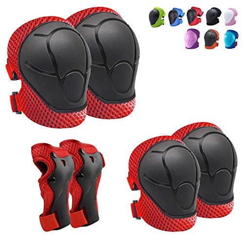 Knee Pads and Elbow Pads Toddler Protective Gear Set Kids Elbow Pads and Knee Pads for Girls Boys with Wrist Guards 3 in 1 for Skating von CKE