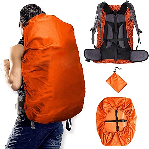 CKLHCFF Rucksack-Regenschutz (20-100L) Verbesserte wasserdichte leichte tragbare Rucksack-Abdeckung Rucksack-Abdeckung zum Wandern zum Schutz von Schultaschen im Freien (Orange,XL) von CKLHCFF