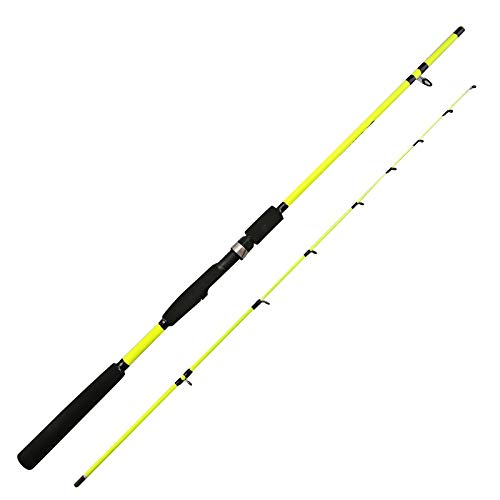 CKryzillix Angelrute, Angelrute Teleskop 1.6M 1.8M 2.1M Gelb Rotating-Rod-Angelrute Karpfenfutter Köder Angelrute(2.1 m) von CKryzillix