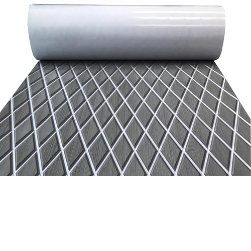 CKryzillix Boot Bodenbelag Eva Foam Selbstklebend 1900 * 600 * 6mm Selbst-Klebe Eva Schaum Decking Blatt Matte Boot Boden Deck Nicht-Slip pad for Motorboote RVs Yachten(Dark Gray White) von CKryzillix