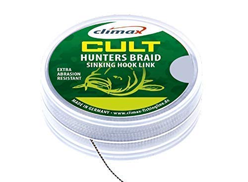 Climax Cult CARP Hunters Braid 20m 25/30/45lb Weed Hooklink Vorfachmaterial Braid Größe 25lb / 11,3Kg von CLIMAX Carp Cult