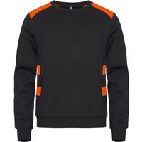 CLIQUE Ambition Roundneck Sweatshirt 170 - schwarz/orangehigh visibility 3XL von CLIQUE