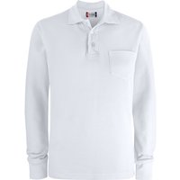 CLIQUE Basic Pocket langarm Poloshirt Herren 00 - weiß M von CLIQUE