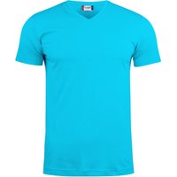 CLIQUE Basic V-Neck T-Shirt Herren 54 - türkis XXL von CLIQUE