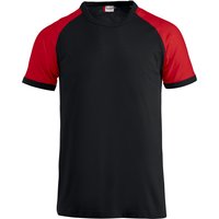 CLIQUE Raglan T-Shirt 9935 - schwarz/rot S von CLIQUE