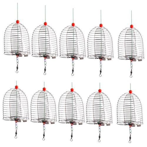 CLISPEED 10 Stück Teiliges Robustes Edelstahl Fischköderkäfig Outdoor Angelreuse Langlebig Rostfrei Kompakt Leicht Tragbar zur Effektiven Lebendköder fischfang ausrüstung von CLISPEED