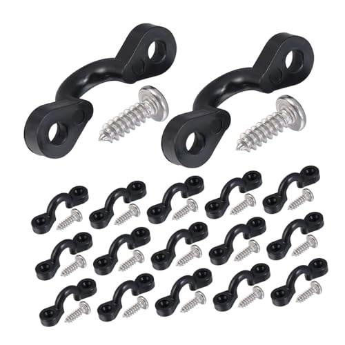 CLISPEED 30 Stück Teiliges Kajak-deckschlaufen Schwarzen Pad-Eyes C-klammern und Schrauben Robustes Kajak-zubehör für Sicheres Spannen und Vielseitiges Rigging Kompatibel von CLISPEED