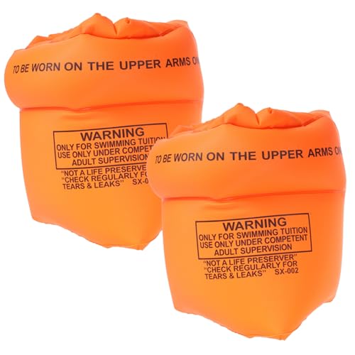 CLISPEED Aufblasbare Erwachsenen Armbinde Schwimmhilfe aus Dickem PVC Schwimmarmband für Pool Strand See Stabile Sichere Schwimmsicherung mit Kreativem Design Orange von CLISPEED