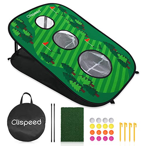 CLISPEED Golf Schlagnetze Backyard Golf Cornhole Spiel Set Golfübungsgeräte Pop- Up Golf Schlagnetze von CLISPEED