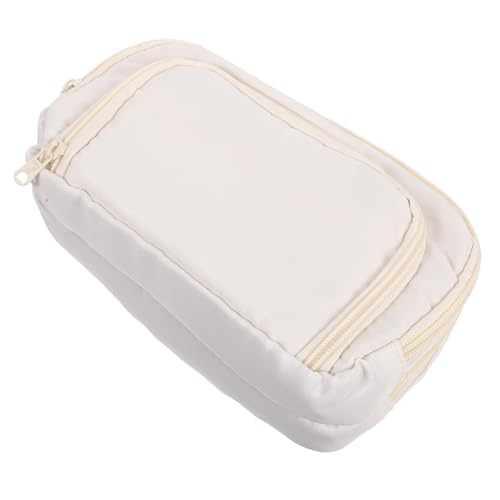 CLISPEED Mäppchen Künstlerstiftfall Schreibbeutel stellvertretender Stiftbeutel Schullieferungen Bleistiftkoffer einfache Schreibwarentasche Schulstiftbeutel Etui Polyester Beige von CLISPEED