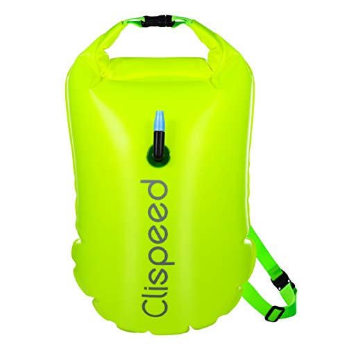 CLISPEED Schwimmboje, 18 L Aufblasbare Wasserdichte Packsack-Schwimmboje für Schwimmer im Offenen Wasser von CLISPEED