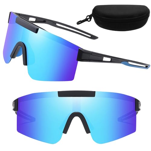 CLIUNT Schnelle Brille Rave,Fahrrad Sonnenbrille,UV400 Schutz Sportbrille,Radsportbrille,mit Reißverschlussbox,für Radfahren,Motorradfahren,Laufen,Skifahren,Bergsteigen von CLIUNT