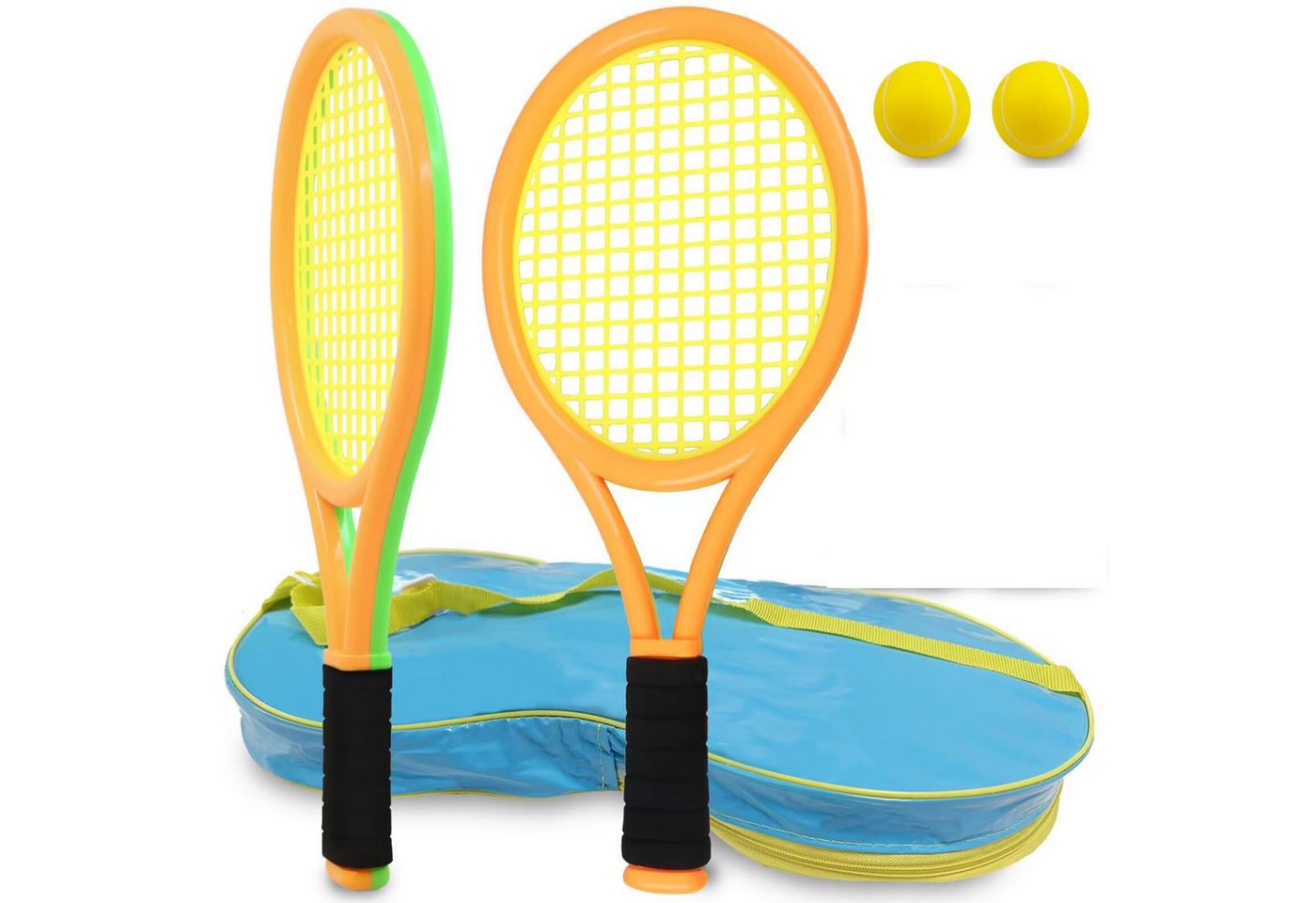 CLTYQ Tennisschläger mit Tragetasche, TennisschläGer Kinder 3-15 Jahre, 2 weiche Trainingsbälle und Zwei 17-Zoll-TennisschläGer von CLTYQ