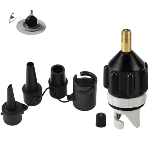 SUP Pump Adapter,Inflatable Air Pump Adapter Set with Gas Nozzle, Sup Pumpe mit 4 Stück Gasdüse Sup Ventiladapter, für alle Arten vonPaddle-Boards,Kanus, Schlauchbooten, Standardventilen von CMBXAQ