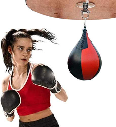 CMLLING Speed ​​Bag Plattform Hängende Lochkugel für MMA Muay Thai Training Reflex Boxkugel (1 Stück) (Rot + Schwarz) von CMLLING
