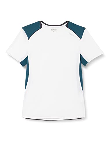 CMP, Breathable Running T-Shirt with Antibacterial Treatment, Bianco-Petrol, 58 von CMP