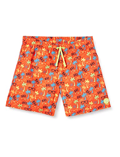 CMP, Printed Microfiber Beach Shorts with Palms and Glasses, Mandarin-Mela, 152 von CMP