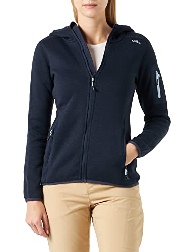 CMP - Damen-Knit-Tech-Jacke mit fester Kapuze, B. Blau-Kristallblau, D36 von CMP