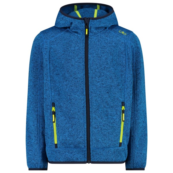CMP - Boy's Jacket Fix Hood Jacquard Knitted - Fleecejacke Gr 128 blau von CMP