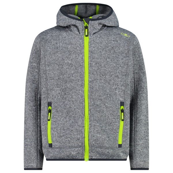 CMP - Boy's Jacket Fix Hood Jacquard Knitted - Fleecejacke Gr 92 grau von CMP