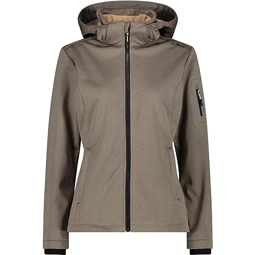 CMP - Damenjacke mit Kapuze und Reißverschluss, Mel-Schwarzer Sesam, XS von CMP