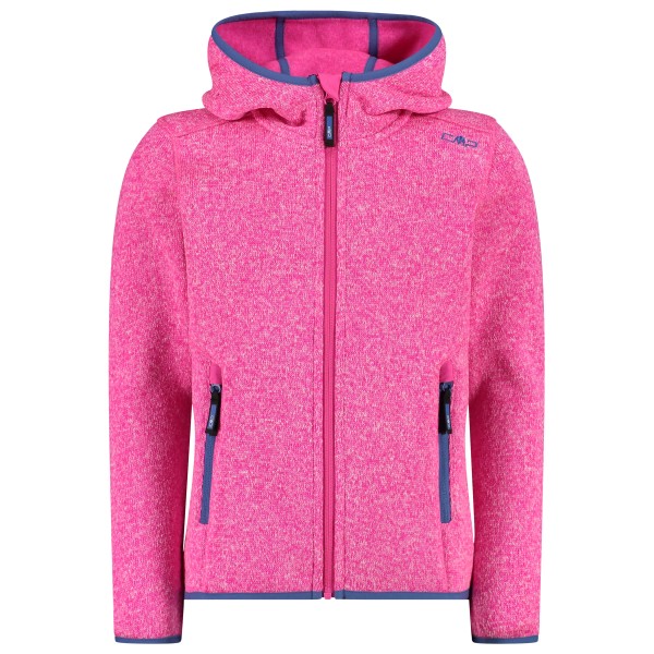 CMP - Girl's Jacket Fix Hood Jacquard Knitted 3H19825 - Fleecejacke Gr 104 rosa von CMP