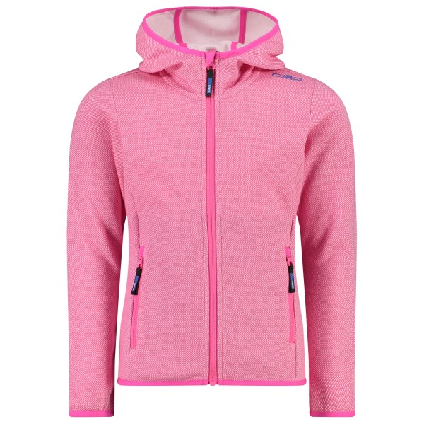CMP - Girl's Jacket Fix Hood Jacquard Knitted - Fleecejacke Gr 110 rosa von CMP